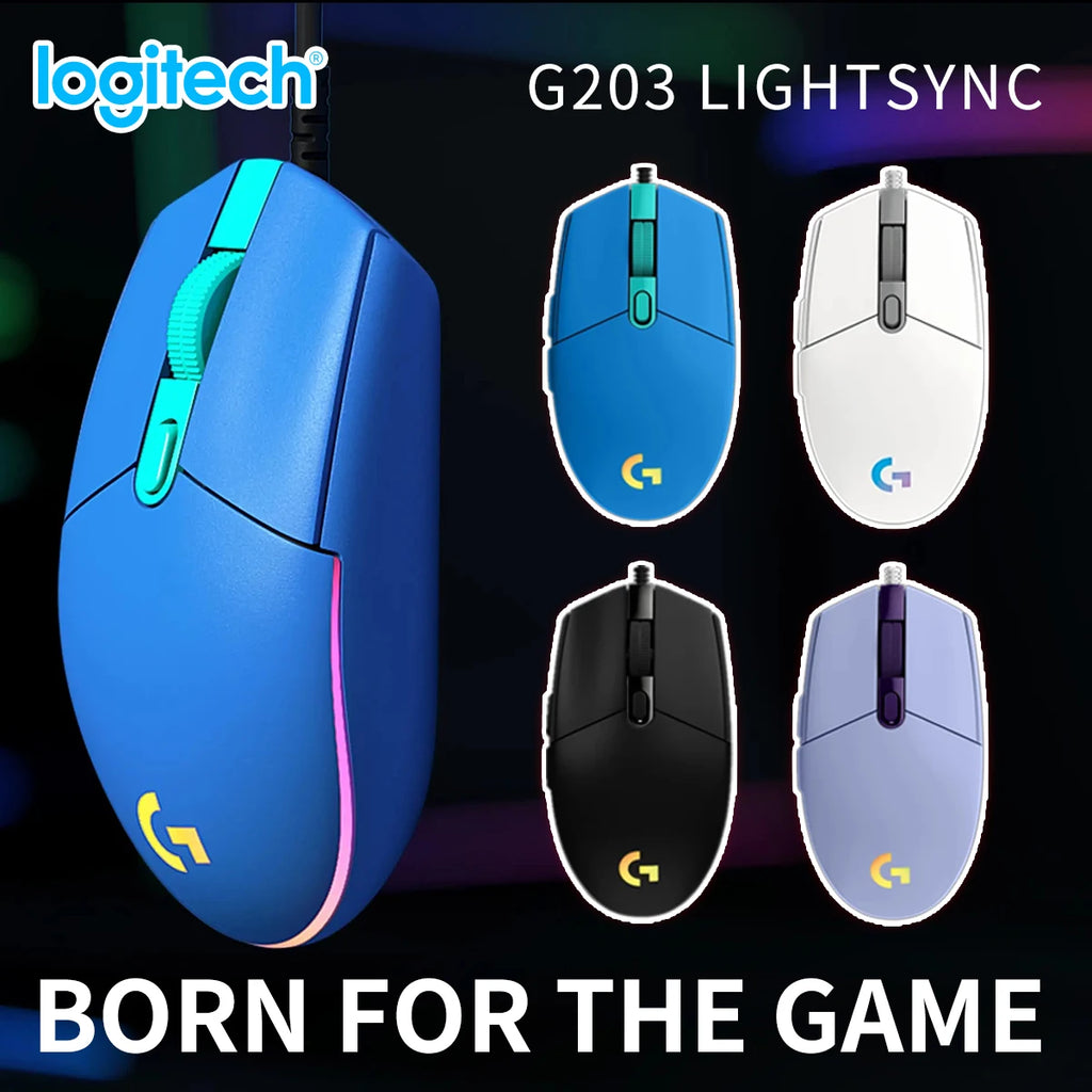Logitech G203/G402 E-sports office mouse with powerful electronic performance and wide-area quiet noise reduction.