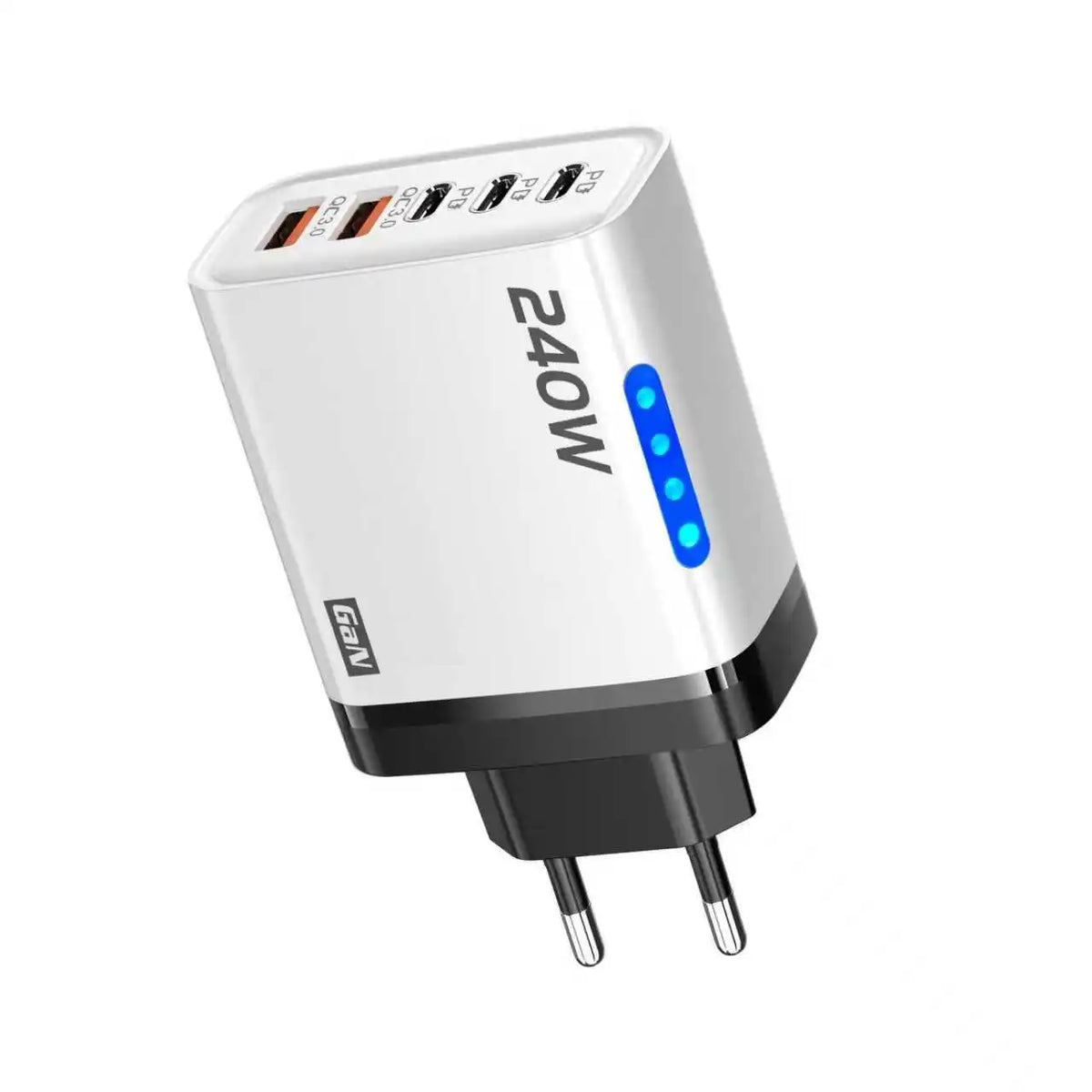 New 5 in 1 GaN Charger For IPhone 16 15pro Desktop Laptop Samsung 240W Fast Charging Adapter 120w Type To TypeC Cable Charger