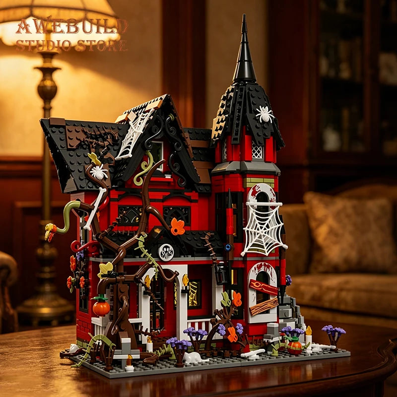 1249Pcs Haunted House Bricks 3D Model Horror Vampire Building MOC Set City Ghost Architecture Blocks Toys Adult Gifts Home Decor