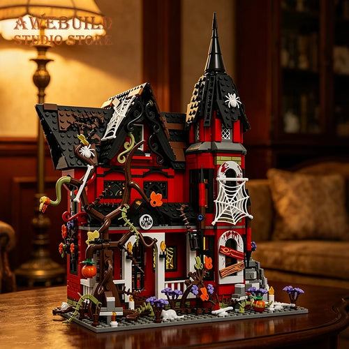 1249Pcs Haunted House Bricks 3D Model Horror Vampire Building MOC Set City Ghost Architecture Blocks Toys Adult Gifts Home Decor