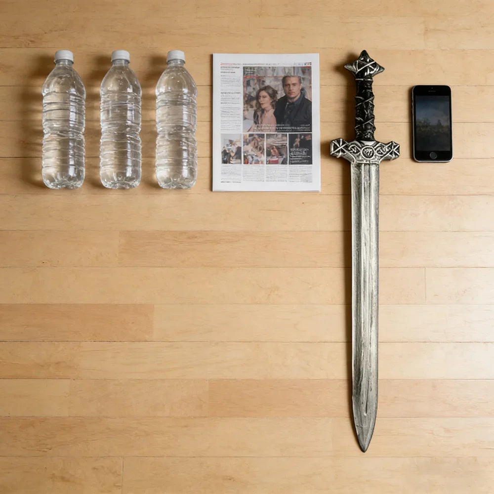 60cm Medieval Knight Sword Retro Cosplay Halloween Props Renaissance Warrior Handy Plastic Arms For Collection