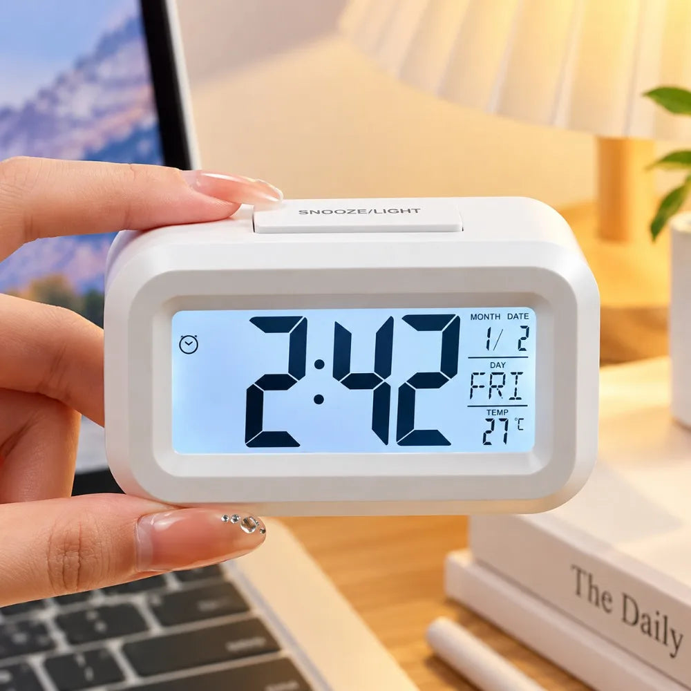 Bedside Table Alarm Clock Date Temperature Function Children's Bedroom Clock Home Offices Desktop Clock Desk Decor Digital Child