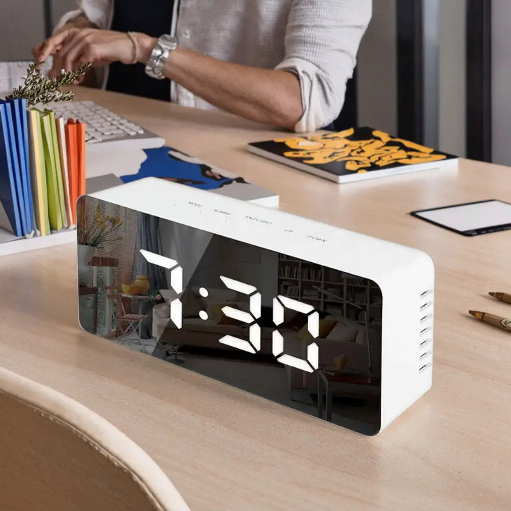 LED Digital Alarm Clock Electronic Desktop with Temperature Display for Bedroom Home Office Suitable for Teens And Kids