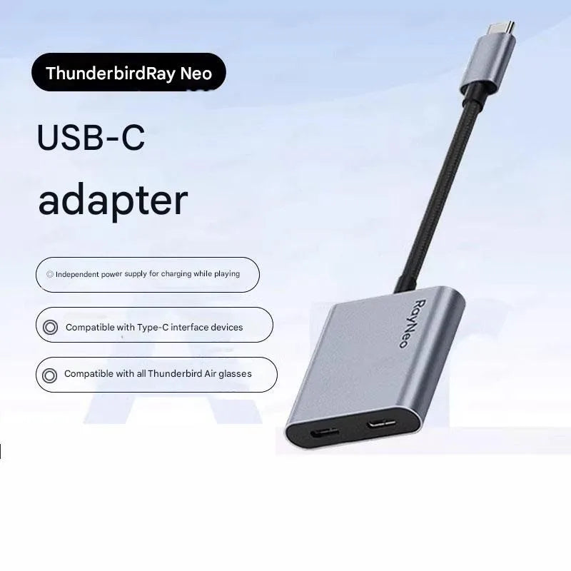 RayNeo USB-C Adapter Portable Converter Same Screen Adapter for RayNeo Air Glasses Adapter C-Mount Game Equipment
